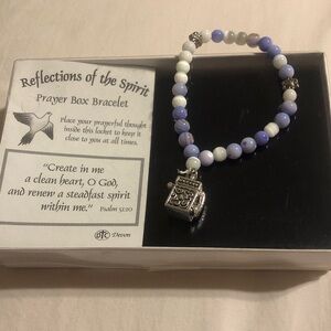 Lavender & White Prayer Box Bracelet